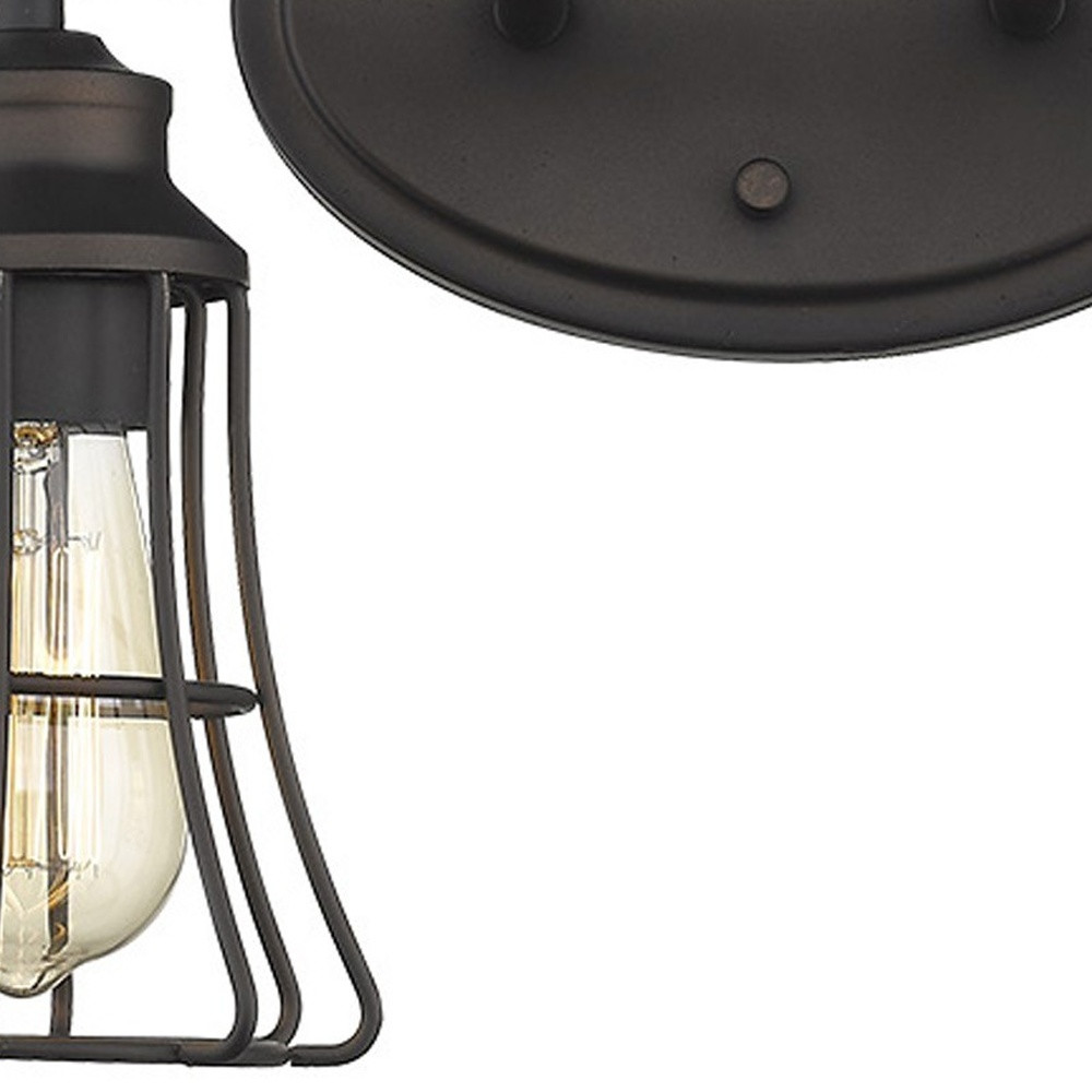 Vintage Bronze Industrial Cage Wall Sconce with Two Lights 6 Vintage Bronze Industrial Cage Wall Sconce with Two Lights - Image 6
