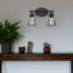 Vintage Bronze Industrial Cage Wall Sconce with Two Lights 9 Vintage Bronze Industrial Cage Wall Sconce with Two Lights