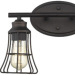 Vintage Bronze Industrial Cage Wall Sconce with Two Lights 15 Vintage Bronze Industrial Cage Wall Sconce with Two Lights