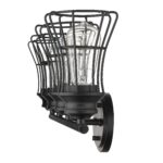 Piers Matte Black 4-Light Vanity with Metal Cage Shades 7 Piers Matte Black 4-Light Vanity with Metal Cage Shades