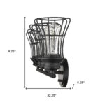 Piers Matte Black 4-Light Vanity with Metal Cage Shades 12 Piers Matte Black 4-Light Vanity with Metal Cage Shades