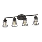 Piers 4-Light Oil-Rubbed Bronze Vanity with Cage Shades 9 Piers 4-Light Oil-Rubbed Bronze Vanity with Cage Shades