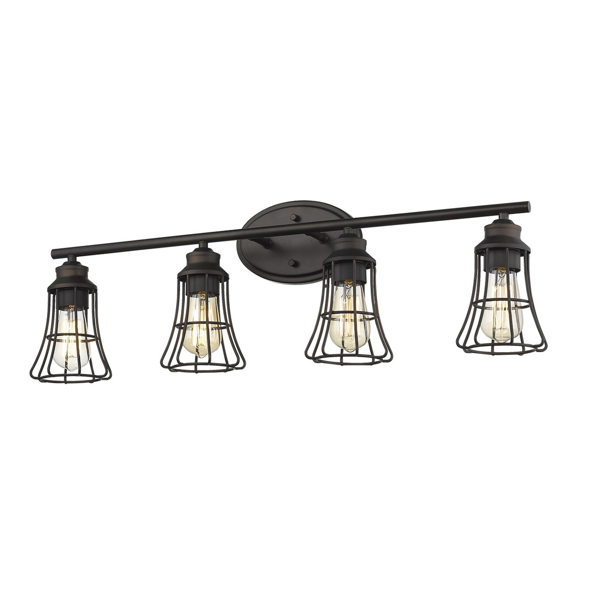 Piers 4-Light Oil-Rubbed Bronze Vanity with Cage Shades 3 Piers 4-Light Oil-Rubbed Bronze Vanity with Cage Shades - Image 3