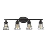 Piers 4-Light Oil-Rubbed Bronze Vanity with Cage Shades 10 Piers 4-Light Oil-Rubbed Bronze Vanity with Cage Shades