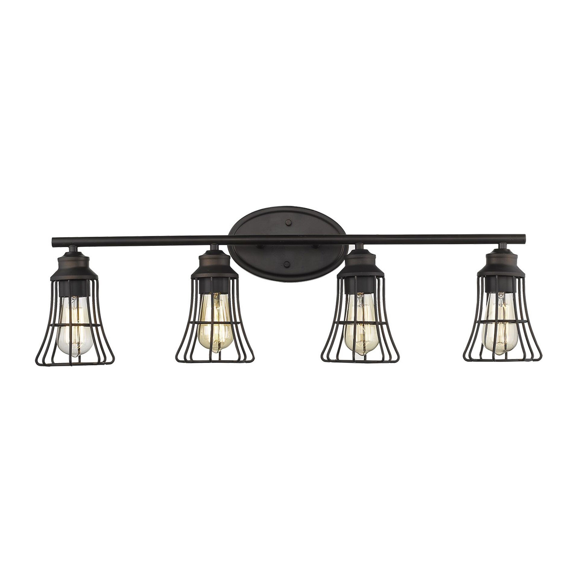 Piers 4-Light Oil-Rubbed Bronze Vanity with Cage Shades 4 Piers 4-Light Oil-Rubbed Bronze Vanity with Cage Shades - Image 4