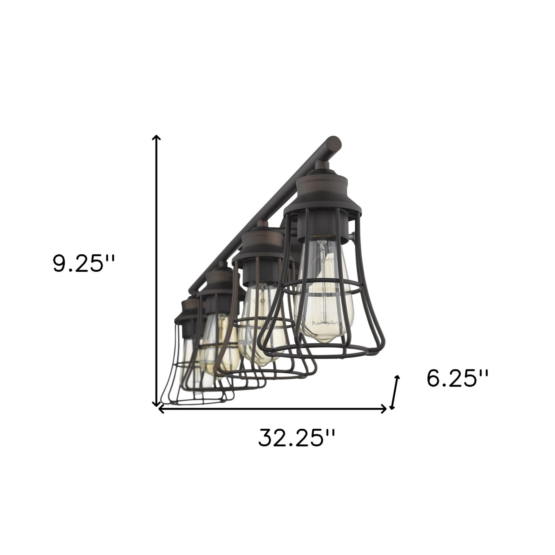 Piers 4-Light Oil-Rubbed Bronze Vanity with Cage Shades 6 Piers 4-Light Oil-Rubbed Bronze Vanity with Cage Shades - Image 6