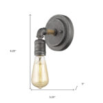 Industrial Textured Gray Sconce with Exposed Bulb and Rope Detail 10 Industrial Textured Gray Sconce with Exposed Bulb and Rope Detail