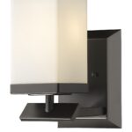 Bronze Frosted Glass Wall Sconce with Rectangular Shade 6 Bronze Frosted Glass Wall Sconce with Rectangular Shade