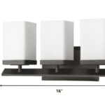 Three-Light Bronze Frosted Glass Wall Sconce with Rectangular Shades
