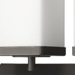 Three-Light Bronze Frosted Glass Wall Sconce with Rectangular Shades