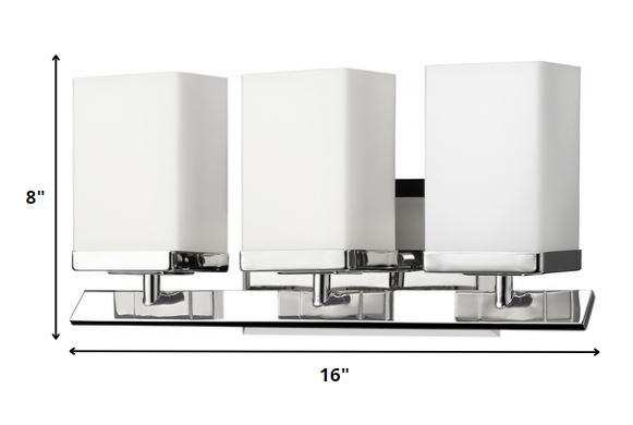 Three-Light Frosted Glass Wall Sconce with Polished Nickel Finish 5 Three-Light Frosted Glass Wall Sconce with Polished Nickel Finish - Image 5