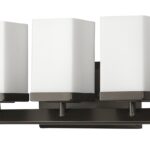 5-Light Oil-Rubbed Bronze Vanity Light With Etched Glass Shades 6 5-Light Oil-Rubbed Bronze Vanity Light With Etched Glass Shades