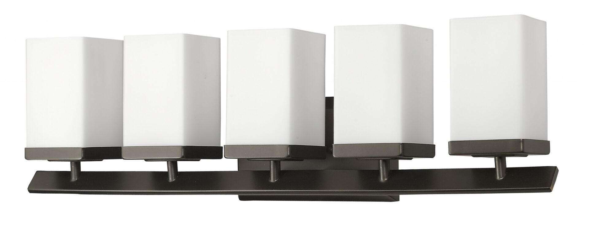 5-Light Oil-Rubbed Bronze Vanity Light With Etched Glass Shades 1 5-Light Oil-Rubbed Bronze Vanity Light With Etched Glass Shades