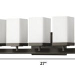 5-Light Oil-Rubbed Bronze Vanity Light With Etched Glass Shades 10 5-Light Oil-Rubbed Bronze Vanity Light With Etched Glass Shades