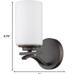 Bronze and Frosted Glass Wall Sconce with Round Backplate 10 Bronze and Frosted Glass Wall Sconce with Round Backplate