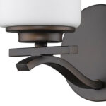 Bronze and Frosted Glass Wall Sconce with Round Backplate 8 Bronze and Frosted Glass Wall Sconce with Round Backplate