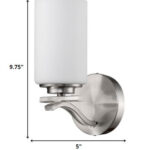 Silver and Frosted Glass Wall Sconce, Satin Nickel Finish 10 Silver and Frosted Glass Wall Sconce, Satin Nickel Finish