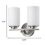 Silver and Frosted Glass Two-Light Wall Sconce 10 Silver and Frosted Glass Two-Light Wall Sconce