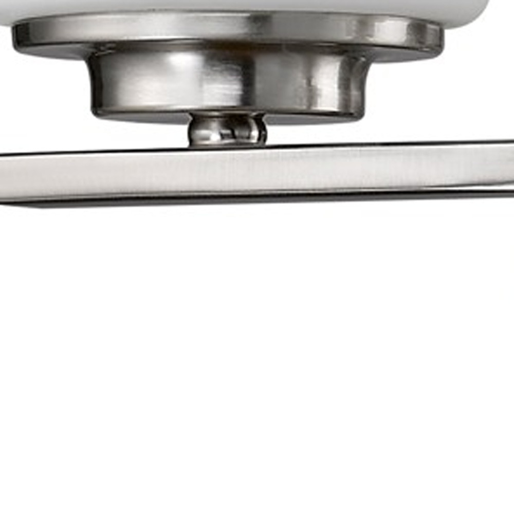 Silver and Frosted Glass Two-Light Wall Sconce 3 Silver and Frosted Glass Two-Light Wall Sconce - Image 3