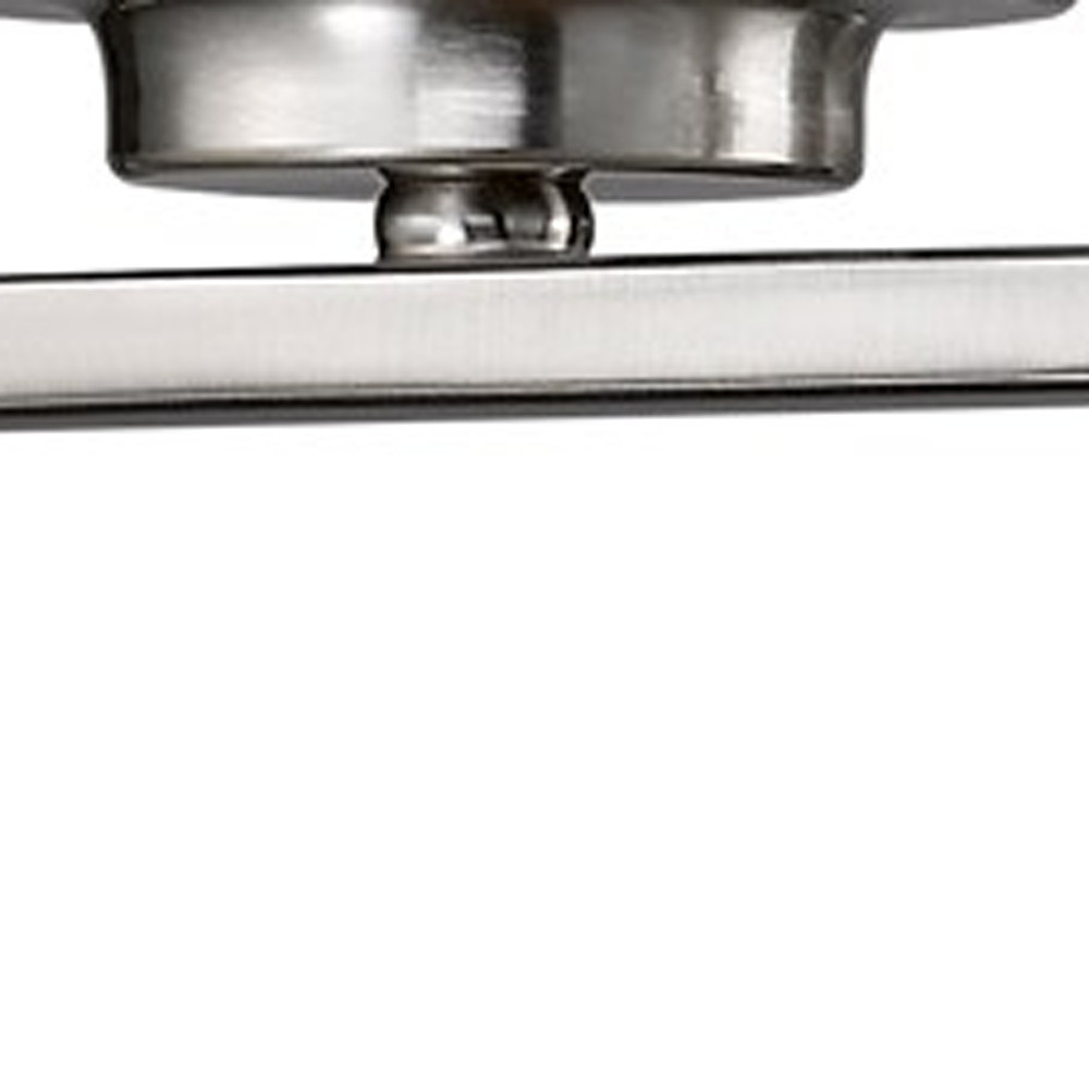 Silver and Frosted Glass Two-Light Wall Sconce 4 Silver and Frosted Glass Two-Light Wall Sconce - Image 4