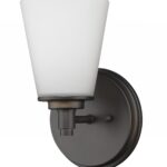 Bronze Wall Sconce with Frosted Glass Shade, Oil-Rubbed Finish 6 Bronze Wall Sconce with Frosted Glass Shade, Oil-Rubbed Finish
