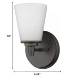 Bronze Wall Sconce with Frosted Glass Shade, Oil-Rubbed Finish 10 Bronze Wall Sconce with Frosted Glass Shade, Oil-Rubbed Finish