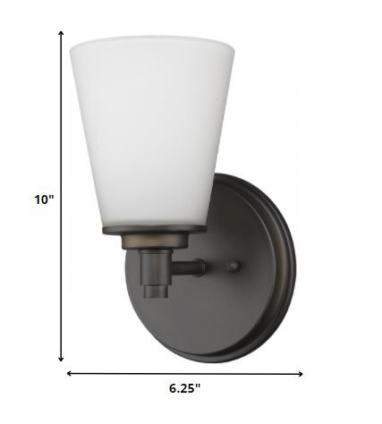 Bronze Wall Sconce with Frosted Glass Shade, Oil-Rubbed Finish 5 Bronze Wall Sconce with Frosted Glass Shade, Oil-Rubbed Finish - Image 5