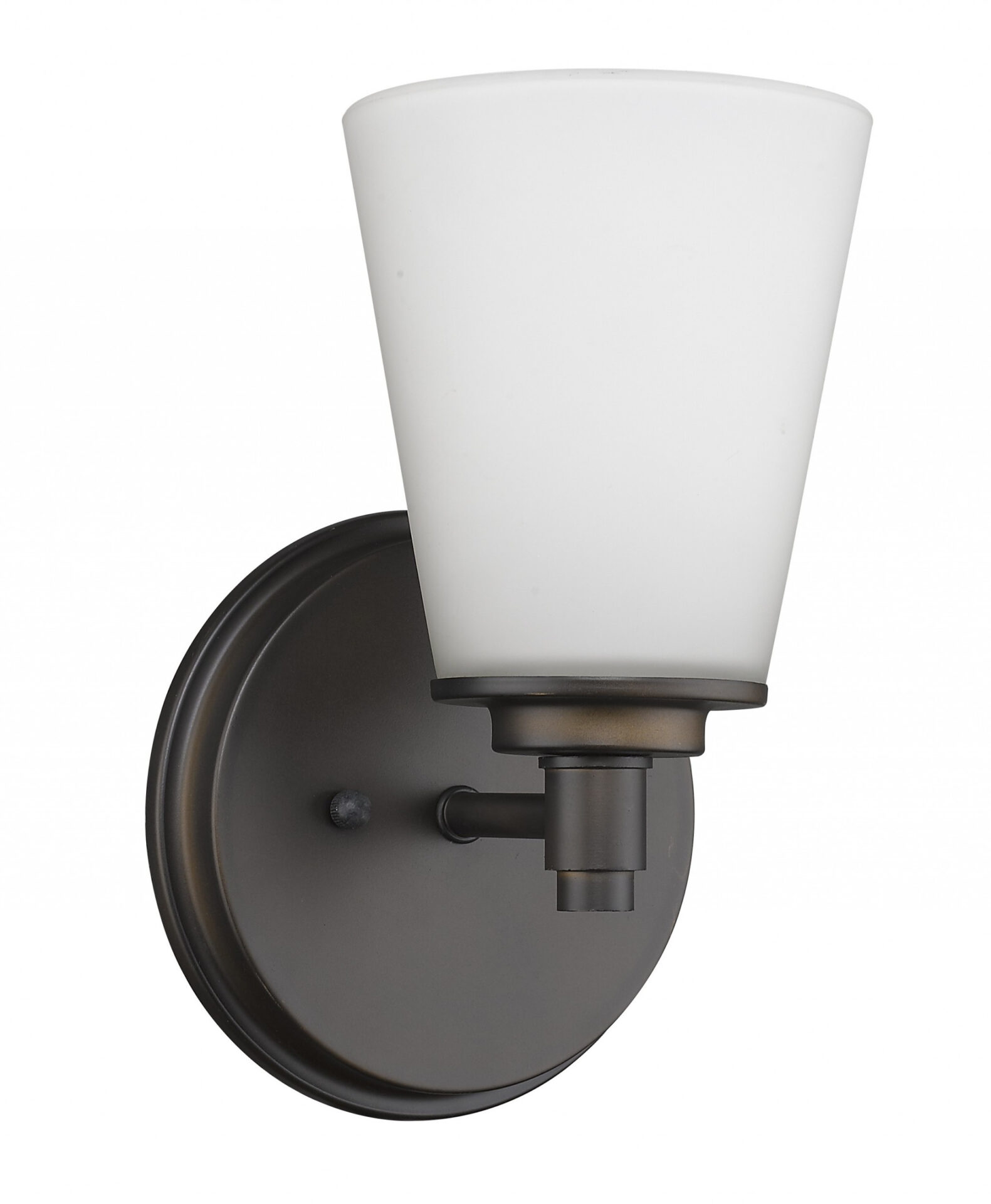 Bronze Wall Sconce with Frosted Glass Shade, Oil-Rubbed Finish 2 Bronze Wall Sconce with Frosted Glass Shade, Oil-Rubbed Finish - Image 2