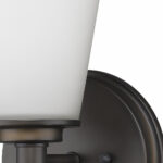 Bronze Wall Sconce with Frosted Glass Shade, Oil-Rubbed Finish 9 Bronze Wall Sconce with Frosted Glass Shade, Oil-Rubbed Finish