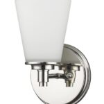 Silver Wall Sconce with Frosted Glass Shade, Polished Nickel Finish 6 Silver Wall Sconce with Frosted Glass Shade, Polished Nickel Finish