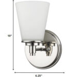 Silver Wall Sconce with Frosted Glass Shade, Polished Nickel Finish 10 Silver Wall Sconce with Frosted Glass Shade, Polished Nickel Finish