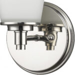 Silver Wall Sconce with Frosted Glass Shade, Polished Nickel Finish 8 Silver Wall Sconce with Frosted Glass Shade, Polished Nickel Finish