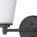 Two-Light Bronze Wall Sconce with Frosted Glass Shades 9 Two-Light Bronze Wall Sconce with Frosted Glass Shades