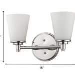 Two-Light Polished Nickel Wall Sconce with Frosted Glass Shades