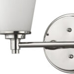 Two-Light Polished Nickel Wall Sconce with Frosted Glass Shades