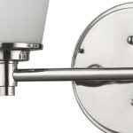 Two-Light Polished Nickel Wall Sconce with Frosted Glass Shades