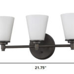 Three-Light Bronze Wall Light with Frosted Glass Shades 10 Three-Light Bronze Wall Light with Frosted Glass Shades