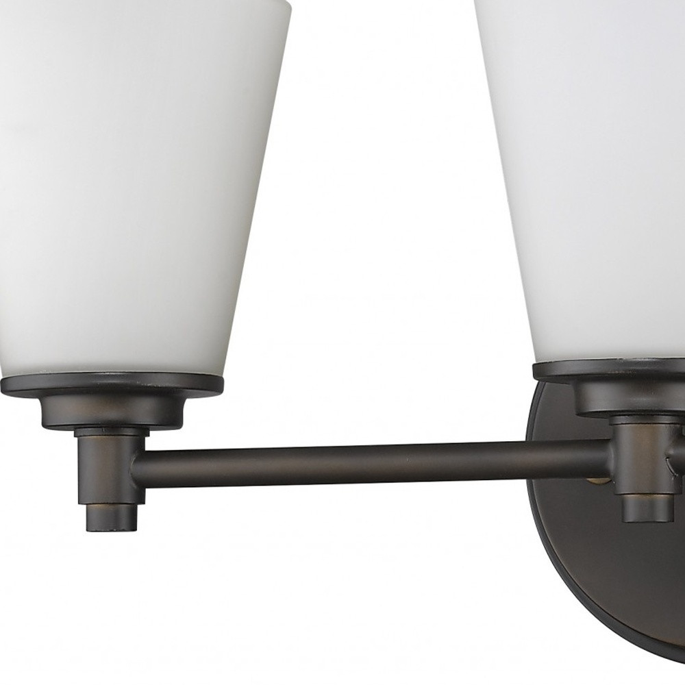 Three-Light Bronze Wall Light with Frosted Glass Shades 3 Three-Light Bronze Wall Light with Frosted Glass Shades - Image 3