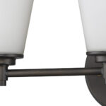 Three-Light Bronze Wall Light with Frosted Glass Shades 9 Three-Light Bronze Wall Light with Frosted Glass Shades