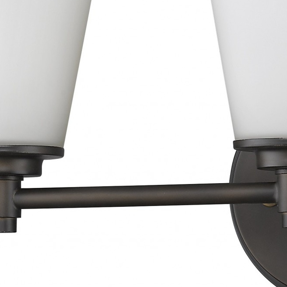Three-Light Bronze Wall Light with Frosted Glass Shades 4 Three-Light Bronze Wall Light with Frosted Glass Shades - Image 4
