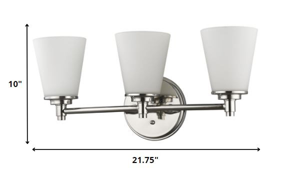 Three-Light Silver Wall Light with Frosted Glass Shades 5 Three-Light Silver Wall Light with Frosted Glass Shades - Image 5