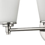 Three-Light Silver Wall Light with Frosted Glass Shades 8 Three-Light Silver Wall Light with Frosted Glass Shades