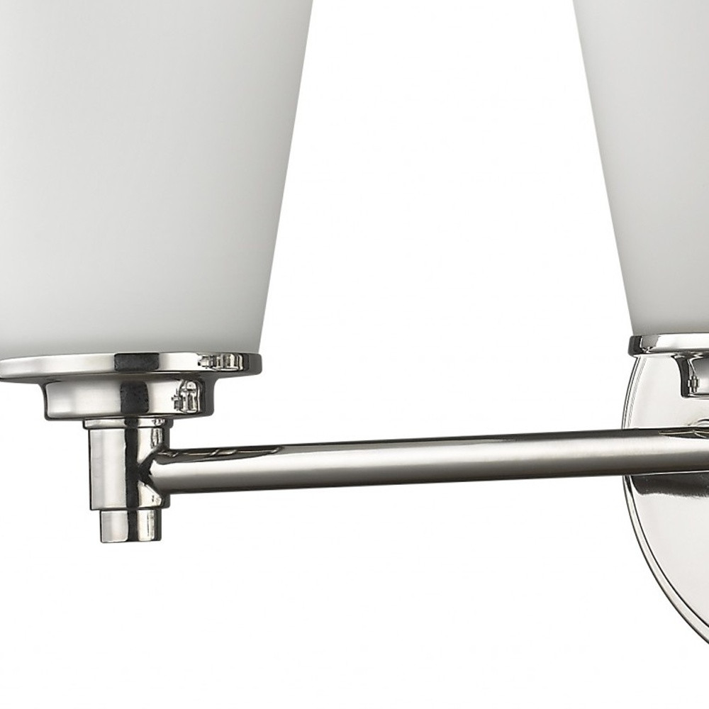 Three-Light Silver Wall Light with Frosted Glass Shades 3 Three-Light Silver Wall Light with Frosted Glass Shades - Image 3