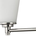 Three-Light Silver Wall Light with Frosted Glass Shades 9 Three-Light Silver Wall Light with Frosted Glass Shades