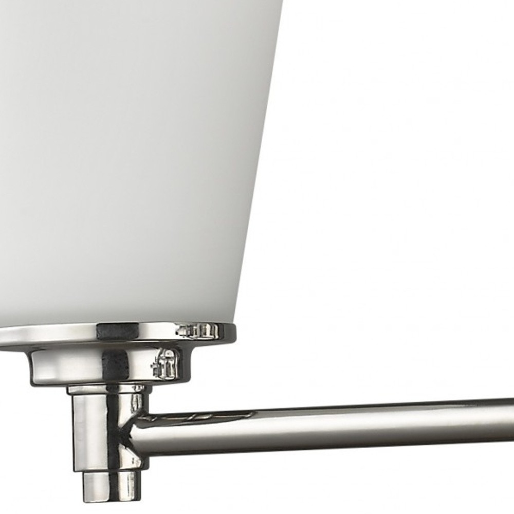Three-Light Silver Wall Light with Frosted Glass Shades 4 Three-Light Silver Wall Light with Frosted Glass Shades - Image 4