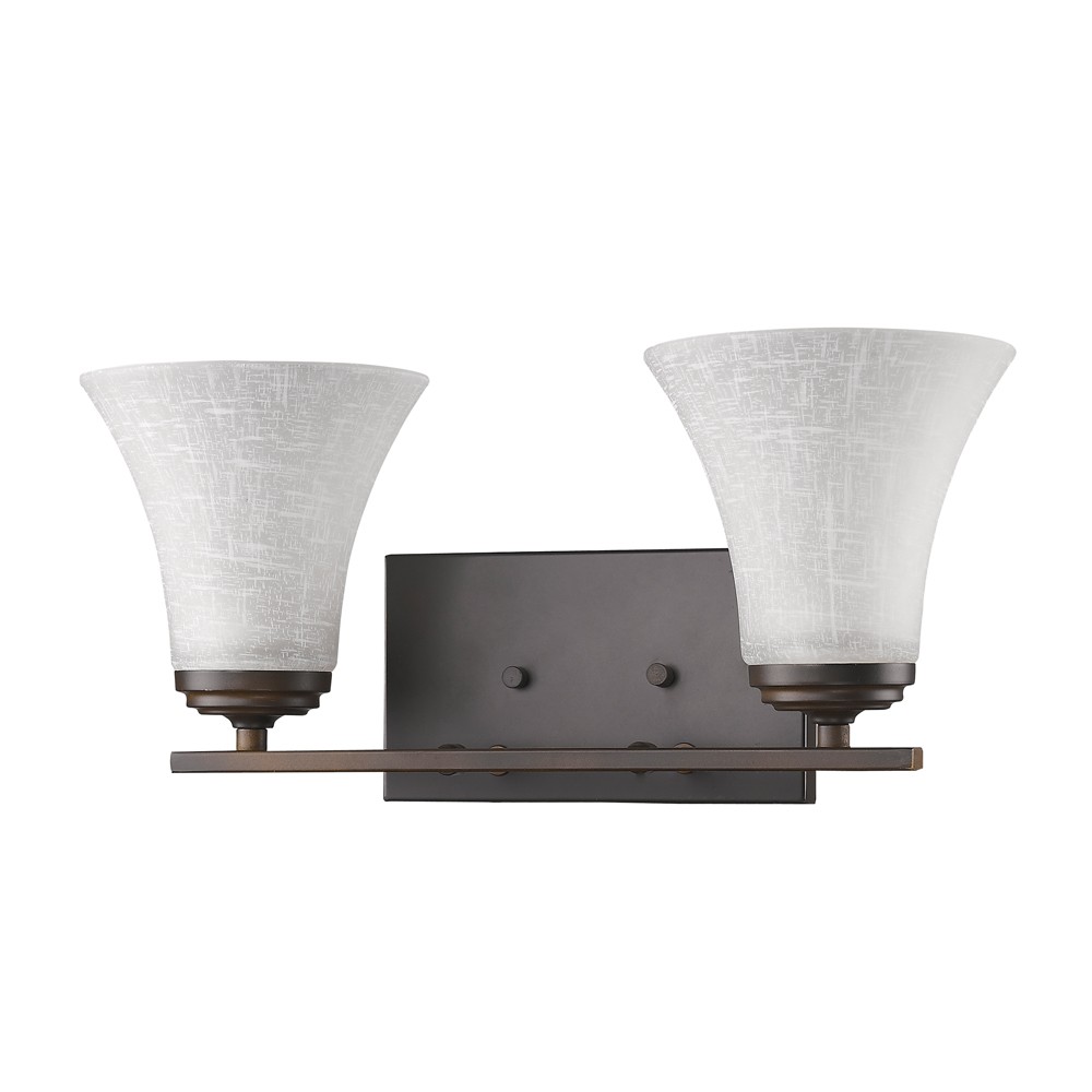 Two-Light Bronze Wall Sconce with Tapered Frosted Glass Shades 1 Two-Light Bronze Wall Sconce with Tapered Frosted Glass Shades