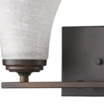 Two-Light Bronze Wall Sconce with Tapered Frosted Glass Shades 8 Two-Light Bronze Wall Sconce with Tapered Frosted Glass Shades