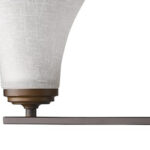 Three-Light Bronze Wall Light with Frosted Tapered Glass Shades 6 Three-Light Bronze Wall Light with Frosted Tapered Glass Shades