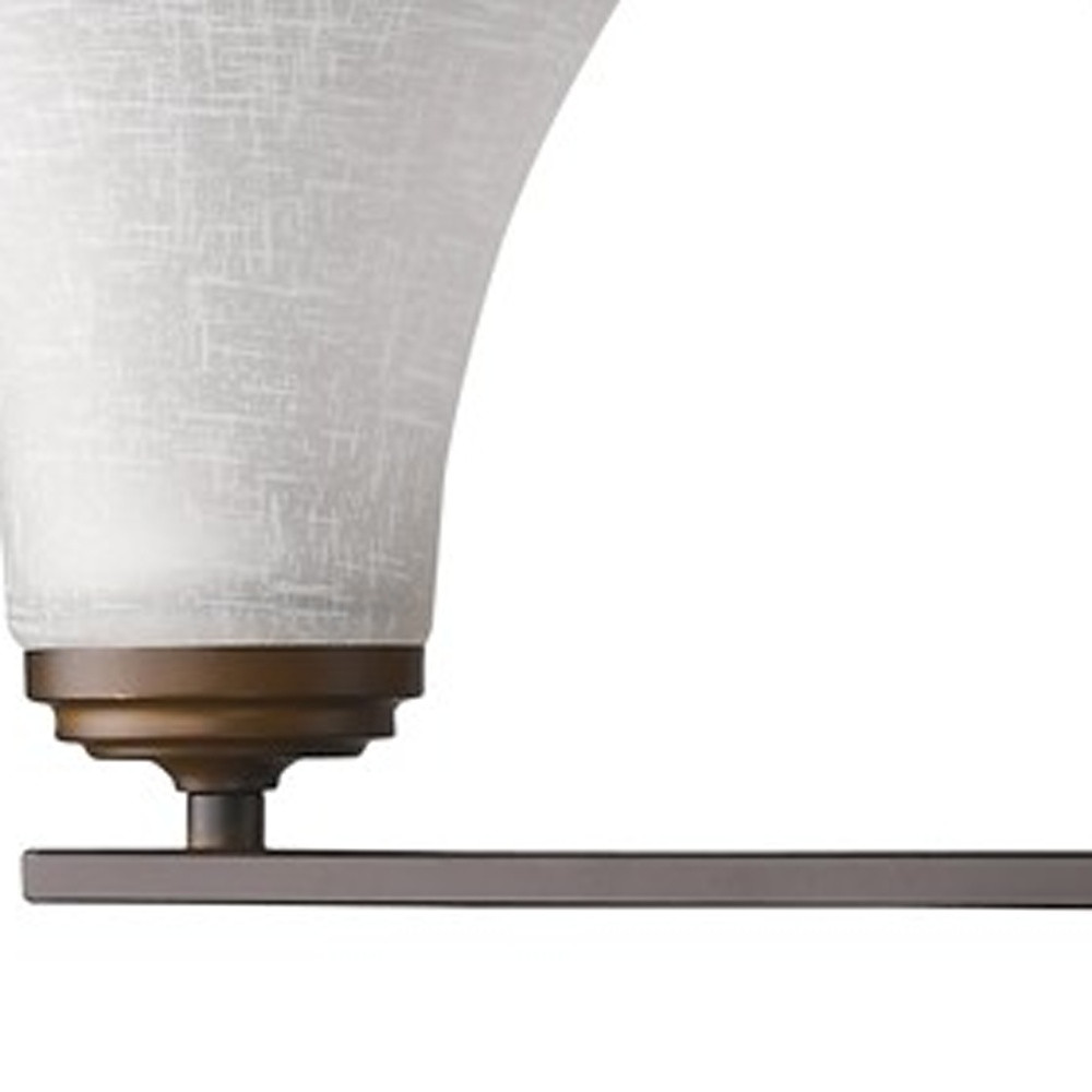 Three-Light Bronze Wall Light with Frosted Tapered Glass Shades 1 Three-Light Bronze Wall Light with Frosted Tapered Glass Shades