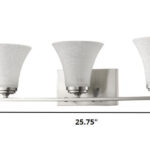 Three-Light Silver Wall Vanity with Tapered Frosted Glass Shades 10 Three-Light Silver Wall Vanity with Tapered Frosted Glass Shades